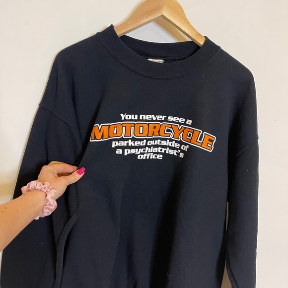 Vintage Tops - Vintage 90s Harley type motorcycle sweatshirt